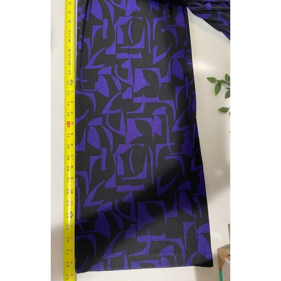 Chicos Womens Abstract Print Pants Size 2 Large Black & Purple Acetate/Spandex - Picture 13 of 15